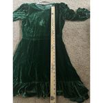 Reformation  Mountain Dress Velvet Emerald Green Ruffle Mini Dress Size 6 Party Photo 7