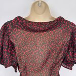 Etophe studios Y2K Whimsigoth Romantic Babydoll Top Womens Small Black Red Photo 4