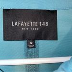 Lafayette 148 Two Way Zip Blazer Women Size 12 Designer Moto Jacket Quiet Luxury Blue Photo 4