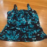 Lands’ End women’s floral tankini swim top size 14 . Black Photo 0