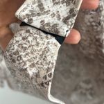 Leith  Stretchy Neutral Snakeskin Long Sleeve Bodysuit V Neck Medium Photo 3