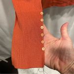 Sigrid Olsen Adorable  pumpkin terra cotta open front flowy sweater button cuffs Photo 3