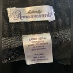 Maternity Black Denim Jeans Adjustable Waist Size 12/14 Bootcut 100% Cotton Photo 5