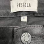 Pistola Aline Skinny Ankle Jeans Coated Black Raw Hem New Size 27 Photo 3