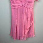 David's Bridal Davids‎ Bridal Strapless Dress 12 Rosepetal Crinkle Chiffon Cascade Bridesmaid Photo 2