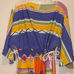 Vintage Terrycloth Colorful Geometric Patterned Dress Purple Size XL Photo 3