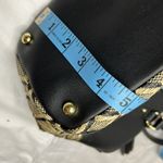 Anne Klein Handbag Woven Purse Black Tan Shoulder Tote Bag Large Photo 6