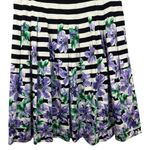 Talbots  Striped Floral Pleated Midi Skirt‎ Size 10 Old Money Feminine Modest Photo 7