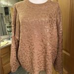 IMPRESSIONS chunky metallic animal pattern sweater Tan Size M Photo 0