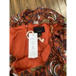 Lumiere Cold Shoulder Long Sleeve Floral paisley Orange Mini Dress Small NWT Photo 1