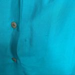 Vintage Rayon Teal Blouse Sz Small 80s Short Sleeves Green Photo 9