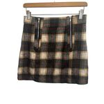 POL ✨ Mini Skirt Size S Brown Tan Plaid Zip Front Flannel✨ Photo 9