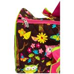 NGIL Vibrant Owl And Floral Print Quilted Brown Pink Photo 2