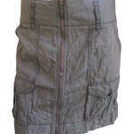 Ann Taylor LOFT Gray Full Zip Cargo Cotton Metallic Skirt Women’s Size 2 Photo 0