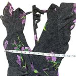 Urban Outfitters Gratilda Black and Purple Floral Backless Jumpsuit Photo 4
