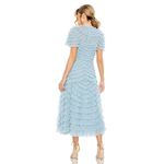 Mac Duggal  8055 High Neck Ruffle Short Sleeve Tiered A Line Dress Photo 5
