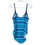 Disney  Minnie Mouse Striped Swimsuit Womens Sz XL Blue Adjustable‎ Straps UPF 50 Photo 1