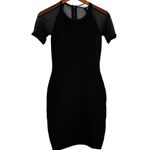 John + Jenn NWOT Revolve Sheer Short Sleeves Ribbed Bodycon Mini Dress SP Black Photo 1