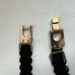 Women's Gold Tone Metal Rings Elastic Stretch Belt – Fashion Waistband Accessory Black Photo 2