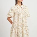 En Saison Hayley Shirt Cottage Mini Dress in Peach Print Size Small NWT Photo 1