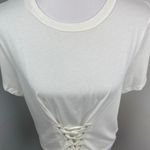 Lush Clothing New Lush White Corset Short Sleeve Tee T-Shirt Large Photo 3