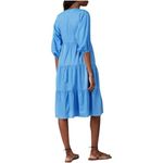 Sweet Baby Jaime Blue Tiered Wrap Dress 100% Cotton V‎ Neck 3/4 Sleeve Women's M Size M Photo 1