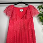 FLAWED Tuckernuck Poppy Pink Tulle Giselle Gown Floral Embroidered size L Large Photo 2