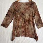 Dress Barn Brown Embellished top Sz L 3/4 Sleeve Boho Whimsigoth Fairycore Y2K Photo 1