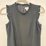 J. Crew Factory Mini Dress Ruffle Neck Black Suiting Career‎ Office Feminine OP Size 0P Photo 5
