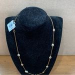 Juicy Couture Silver Pave Crystal and Heart Charm Gold Tone Chain Necklace NWT Photo 2