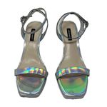 Nine West Zadie Formal Evening Silver Iridescent Ankle Strap Dress Heels 8.5M Photo 2