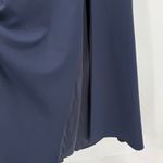 XScape Dress Size 14 Ruffle Off The Shoulder Slit Formal Evening Gown Navy NWT Photo 14