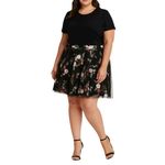 Torrid Women's Skirt Black Red Floral Tulle Mesh Overlay Skater Full Size 1X Photo 8