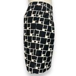 Banana Republic Skirt Cotton Silk Black White Abstract Blocks Pencil Pockets 4 Photo 14