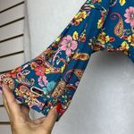 Cable & Gauge Womens Top Multicolor Paisley Boat Neck Split 3/4 Sleeve Sz XL Photo 3