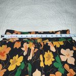 Who What Wear Black Orange Peach Gold Yellow Floral Elastic Waist Skirt Size XS Photo 7