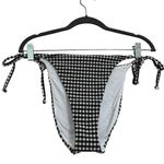 ANDIE NWT  The String Bottom Bikini Bottkm Black & White Gingham Print Large Photo 0