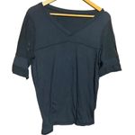 Lululemon Black T Shirt Mesh Sleeves Size 6 Photo 0