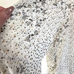 Joie  Women's White Floral Blouse Top‎ Sheer w/ Ruffles SZ Small Photo 3