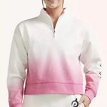 Peloton  Women's Pink and White Ombre Sweatshirt 1/2 Zip Pullover Photo 1