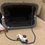 NWT Velvet Black Silver Beaded Clutch Crossbody Bag Made in India Brand New Photo 3