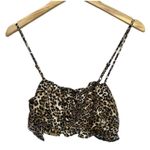 ASOS Luxe Design Leopard Elastic Bralette Mini Crop Top Adjustable Straps 8 Tan Photo 1