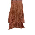 Vintage GoGo Fashion Skirt Layered Ruffle Rosette Detail Coral Peach Formal Orange Size L Photo 3