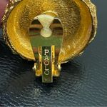 Gucci Vintage 80’s PAOLO Gold-plated Textured Rose Clip On Round Earrings Photo 14