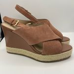 H by Halston  Stella suede leather wedge sandals women’s Size 8 1/2M Photo 2