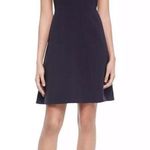Tory Burch Navy V Neck Fit N Flare Dress Photo 2