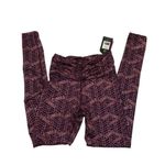 Zumba NWT Plum Purple Glitter Ruched Leggings New Photo 3