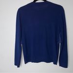COS  Navy Blue Frilly Ruffle 100% Wool Crew Neck Sweater XS Photo 7