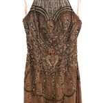 Shail K  Beaded Floral Open Back High Neck Cocktail Wedding Prom Dress Size 4 Photo 2