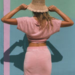 l*space L* pink vagabond linen blend skirt Photo 1